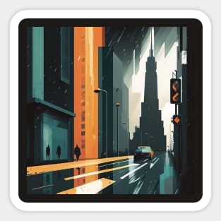 Stylized Cityscape Sticker